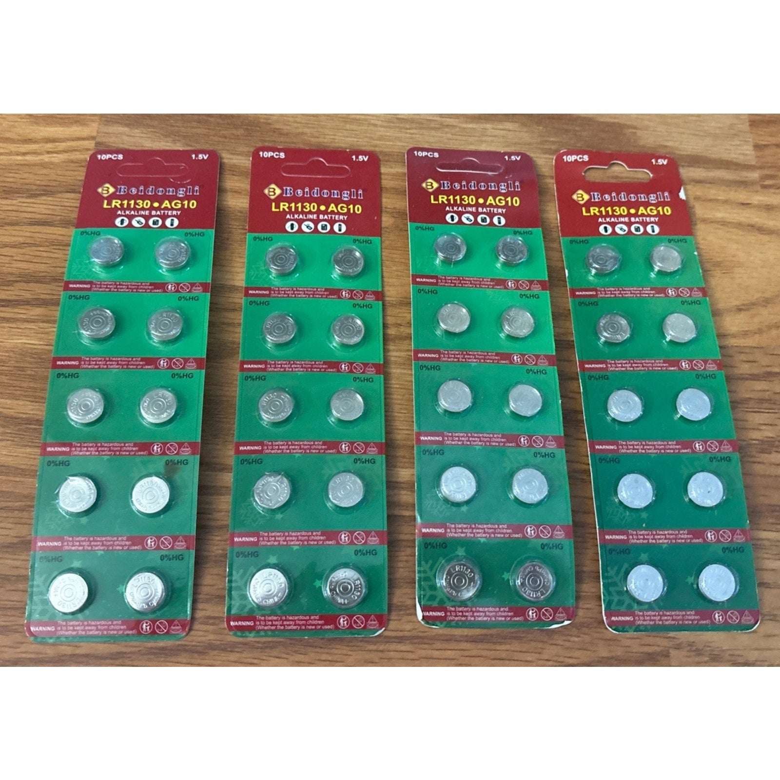40 PCS AG10 LR1130 Cell Coin 1.5V LR54/SR1130/189/389 Alkaline Button Battery