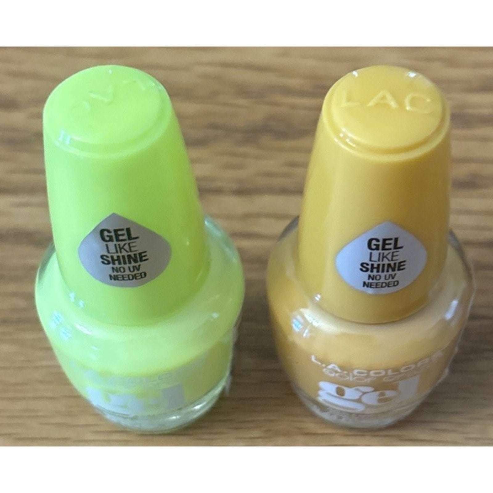 2PC LA Colors Nail Polish Color Craze Gel - No UV Needed - DAY GLOW & MONARCH