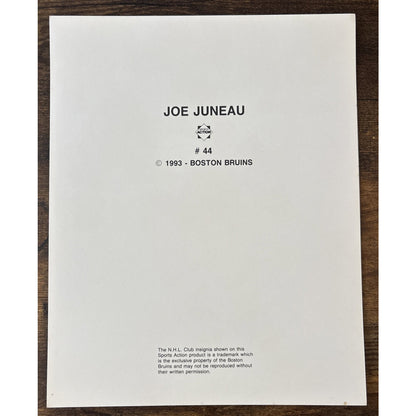 NHL Boston Bruins JOE JUNEAU #44 Game Sports Action Color 8 x 10 Photo Picture