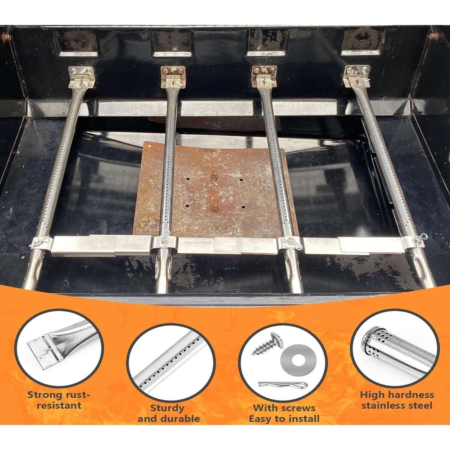 Hisencn Grill Replacement Set Parts for Charbroil Performance 4 Burner Grills