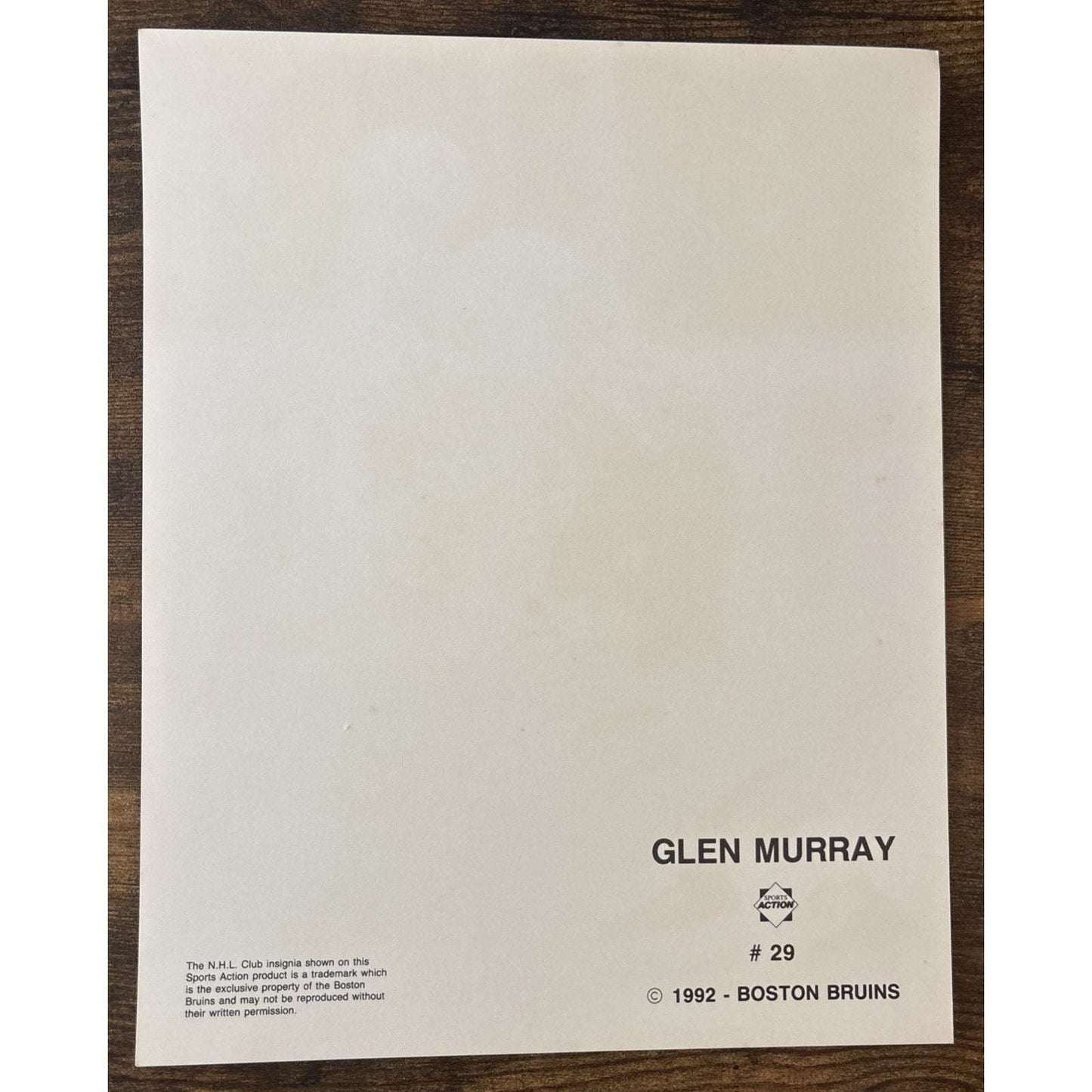 NHL Boston Bruins GLEN MURRAY #29 Game Sports Action Color 8 x 10 Photo Picture