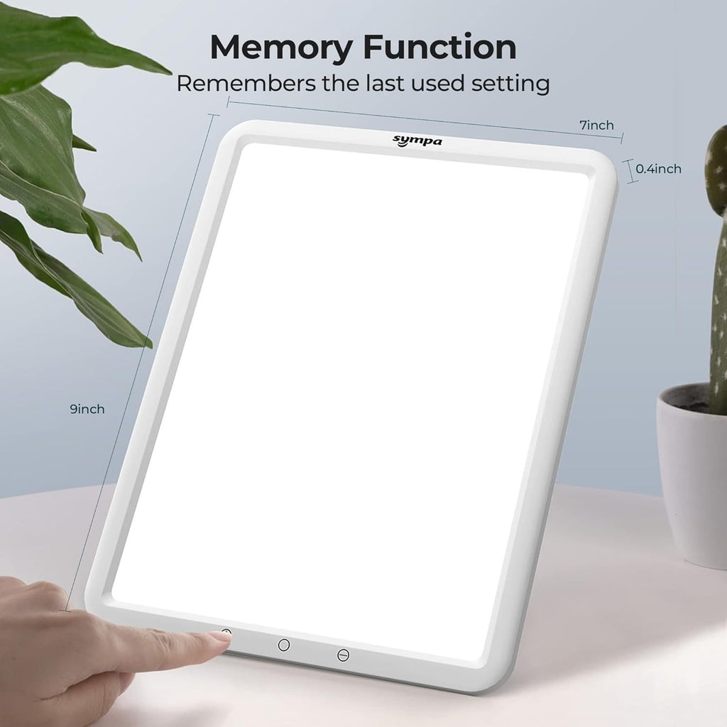 LED Light Therapy Lamp UV-Free 10000 Lux w Memory, Timer & Adjustable Brightness