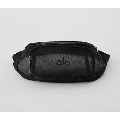 Alo Yoga Black Sheer Mesh Fanny Pack Belt Bag Crossbody