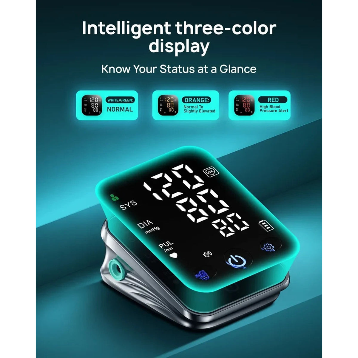 RunStar Smart Blood Pressure Monitor w/ 8.6"-16.5" Upper Arm BP Cuff, Dual Users