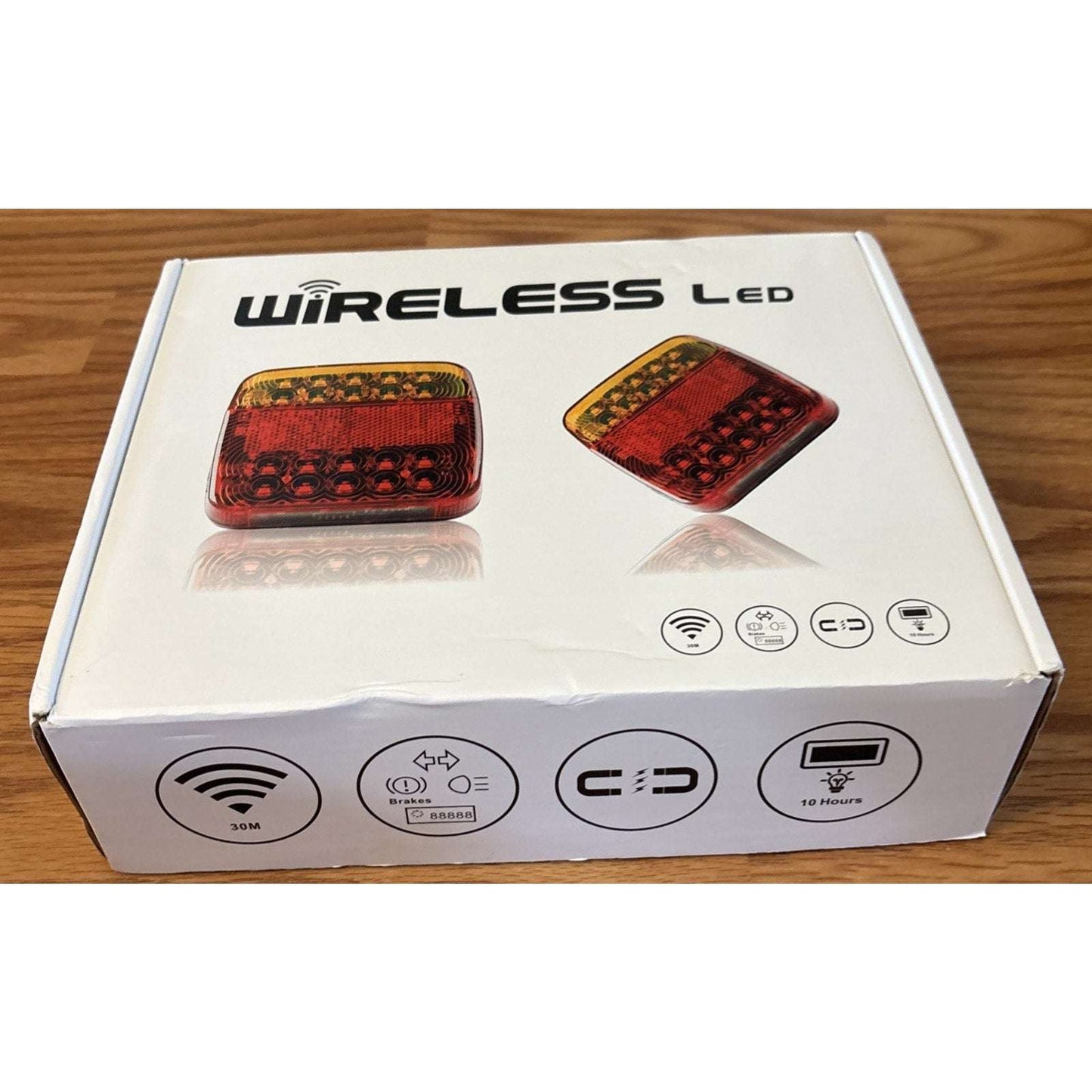2x LED Magnetic Wireless Trailer Tail Light Tail Brake Turn Signal US Plug 7-Pin
