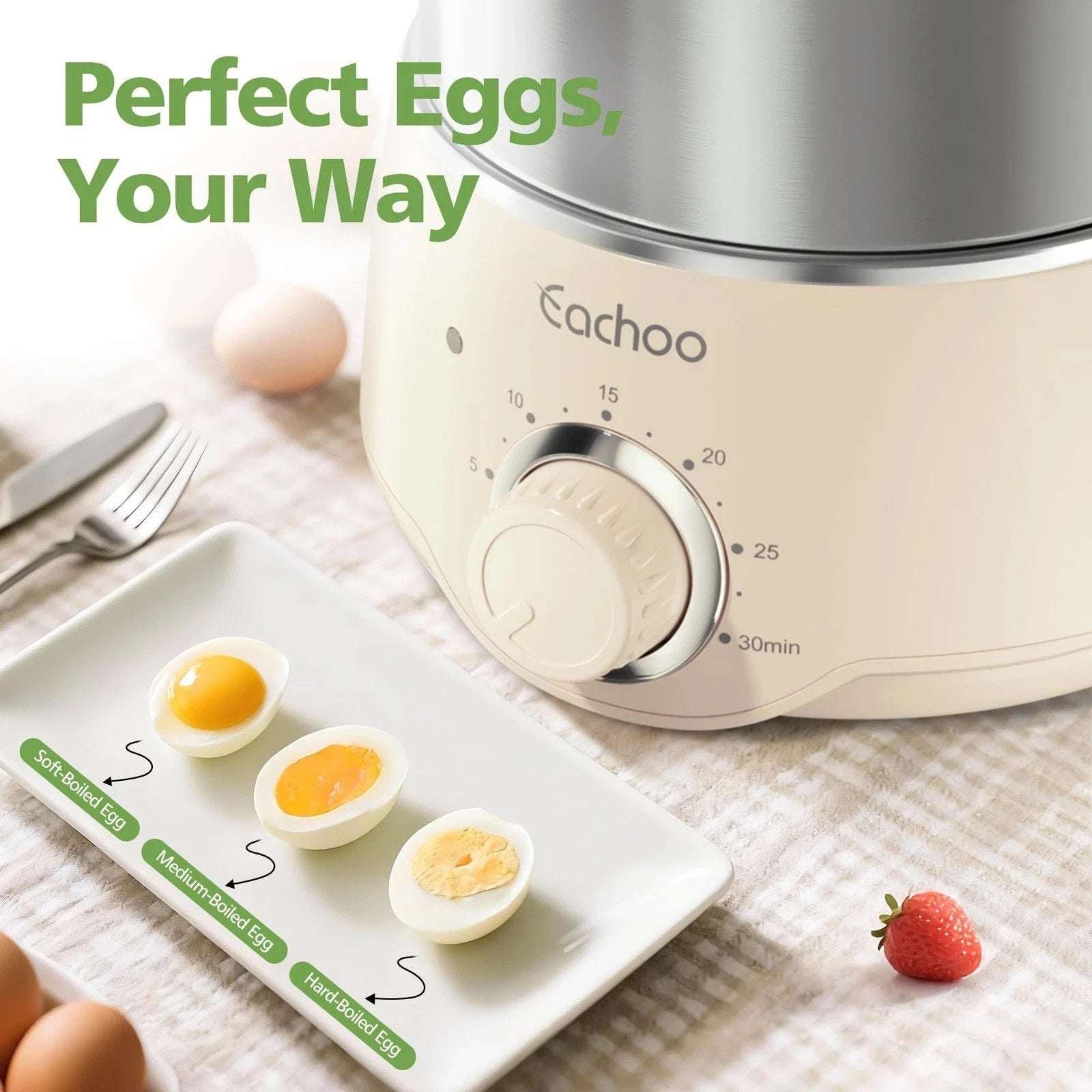 14 Egg Stainless Steel Electric Rapid Hard Boiled Egg Cooker Steamer w/ Timer