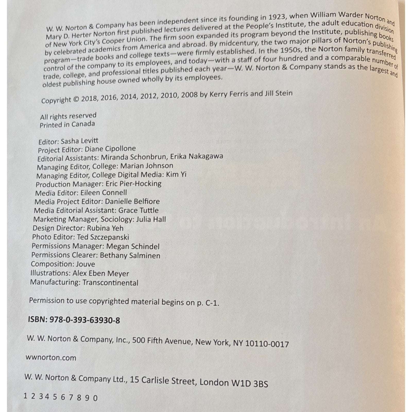 The Real World An Introduction to Sociology by Jill Stein & Kerry Ferris 6th Ed.