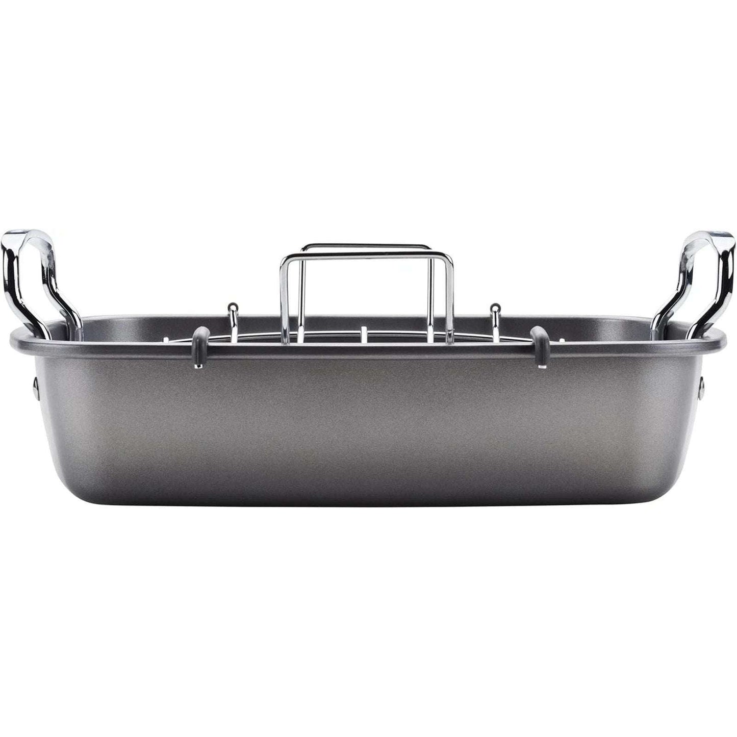Circulon Nonstick Roasting Pan / Roaster w/ Rack - 17 Inch x 13 Inch 24lbs Gray
