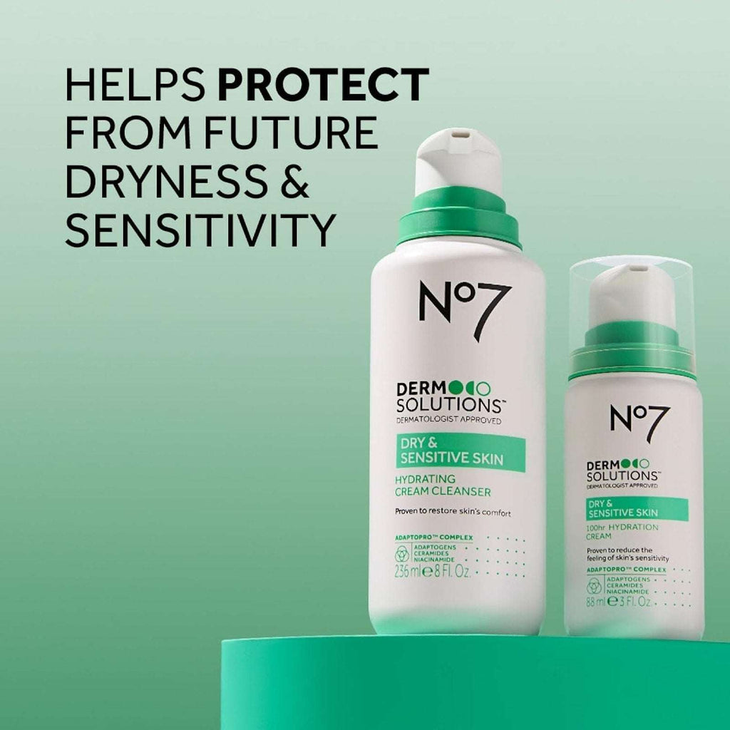 Lot of 2 No 7 Derm Solutions Dry Sensitive Skin 100hr Hydrating Face Moisturizer