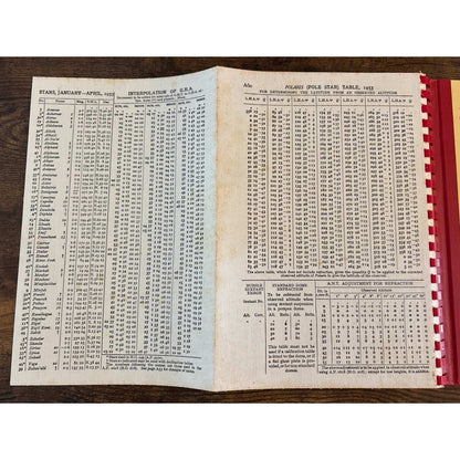 1953 The Air Almanac Jan-April Navigational Star Chart American Nautical Almanac