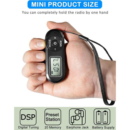 ZHIWHIS Portable FM Radio & Earphones Best Reception Sleep Timer Battery Operat