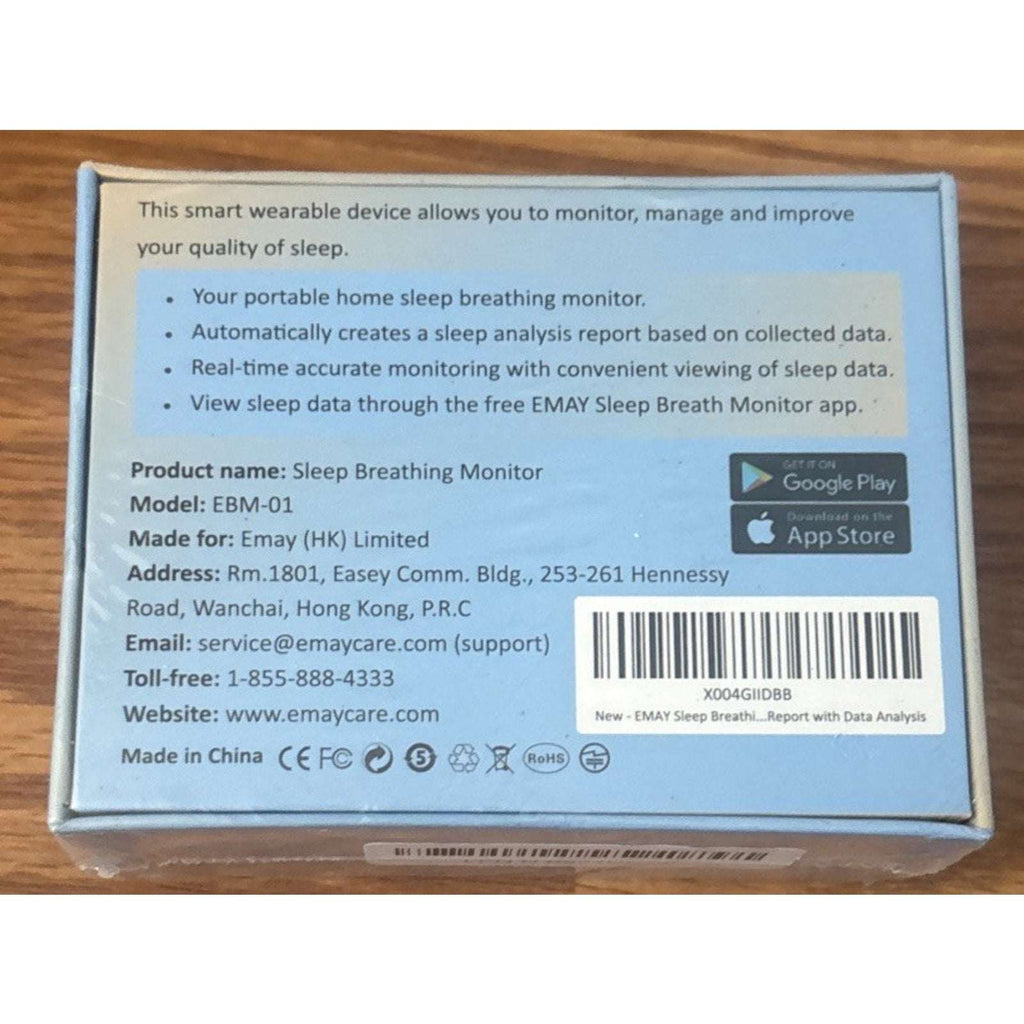 EMAY Sleep Breathing Monitor EBM-01 Accurate Airflow Tracking App New/Sealed