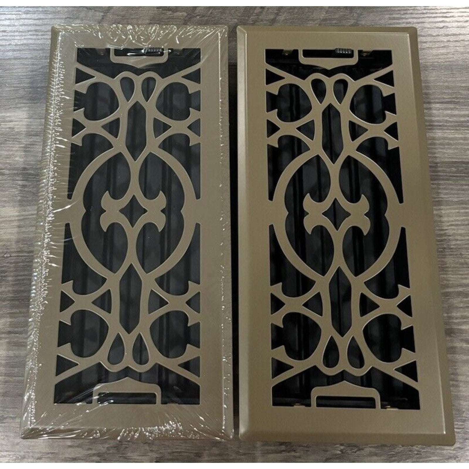 2-Pk 4" X 10" Floor Vent Registers Decorative Heavy Duty Floor Air Covers Bronze