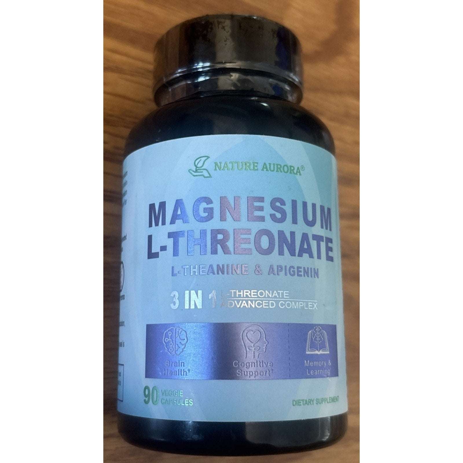 Magnesium L Threonate/Apigenin/L-theanine 90 Caps , Gluten Free, Non-GMO 07/2027
