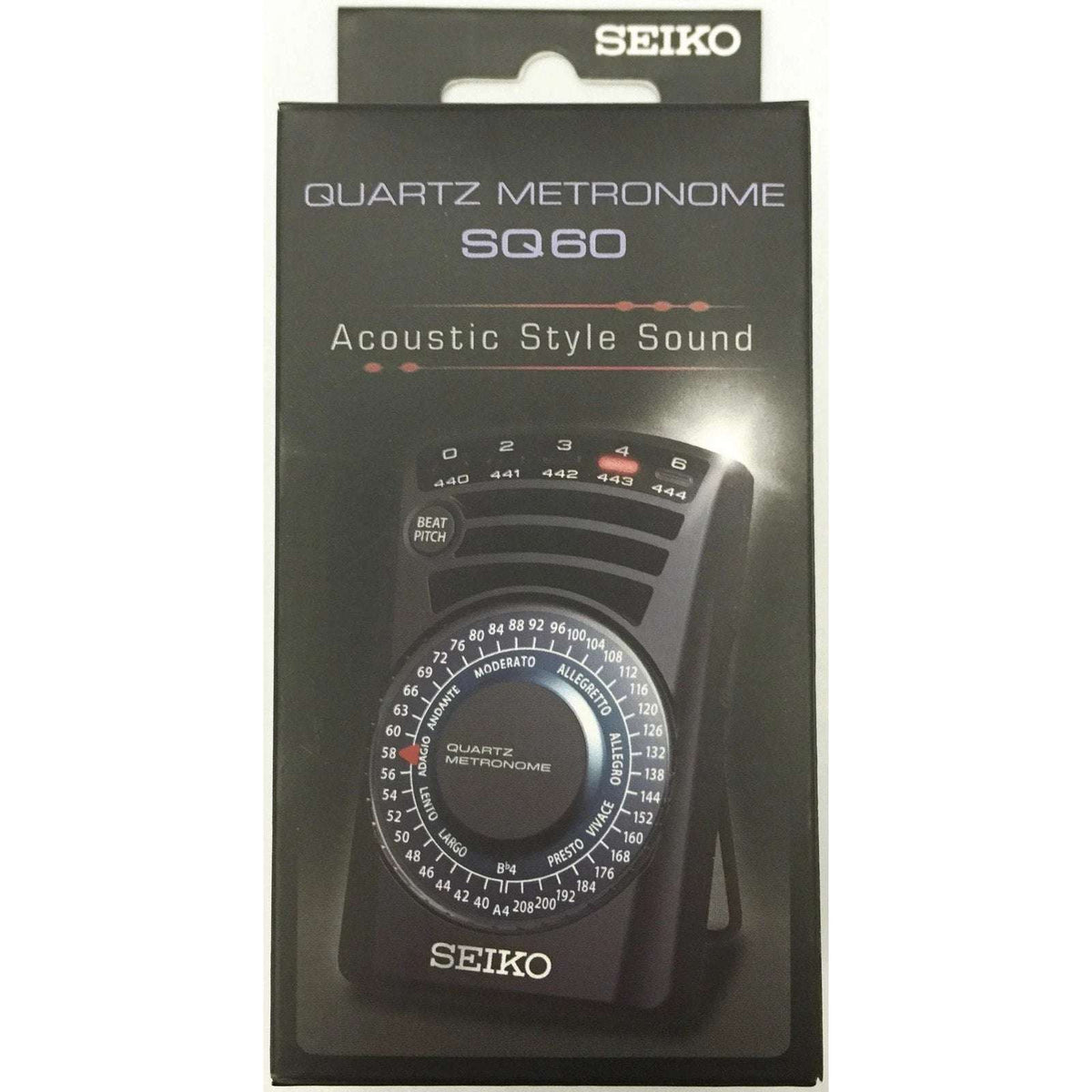 SEIKO ‎SQ60 Quartz Metronome Black Acoustic Sound Dial Type Audio Equipment