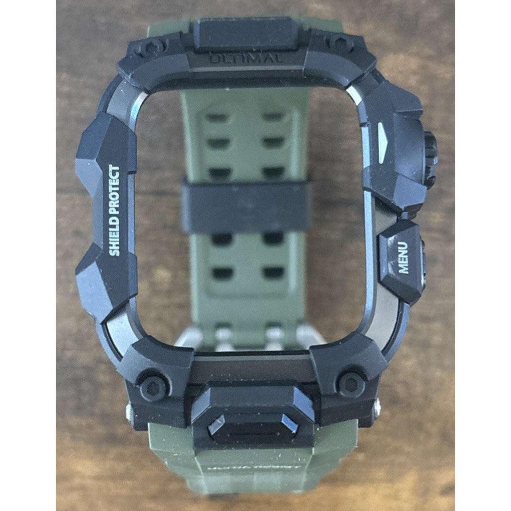 ULTIMAL Rugged Shockproof Case +Band for Apple Watch 45mm Series 9/8/7 ArmyGreen