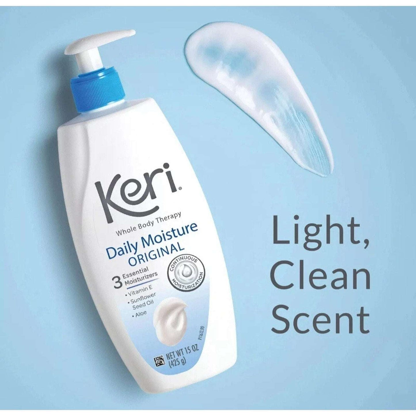 2 Pack Keri Daily Dry Skin Moisture Therapy Original Body Lotion Aloe 20 Oz Pump