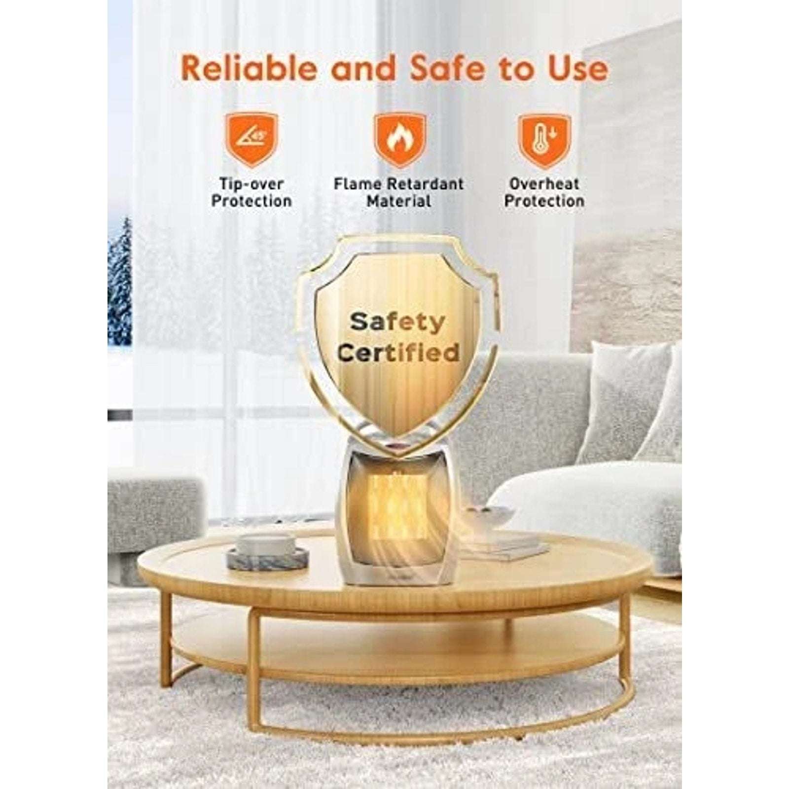 Electric Space Heater Fan w/ Adj Thermostat 1500W Overheat Protection Auto-Off