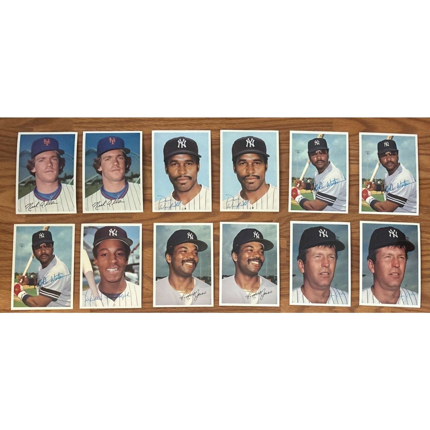 Lot Of 34 1981 Topps Baseball GIANT PHOTO CARDS Home Team NY Yankees / Mets