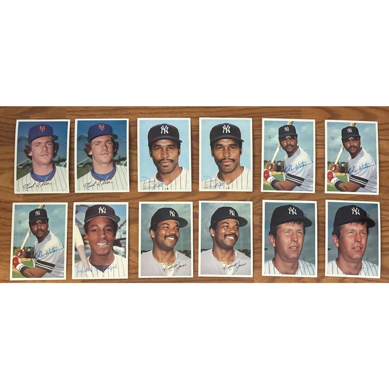 Lot Of 34 1981 Topps Baseball GIANT PHOTO CARDS Home Team NY Yankees / Mets