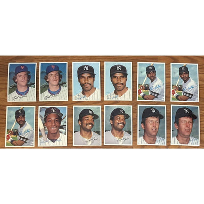 Lot Of 34 1981 Topps Baseball GIANT PHOTO CARDS Home Team NY Yankees / Mets