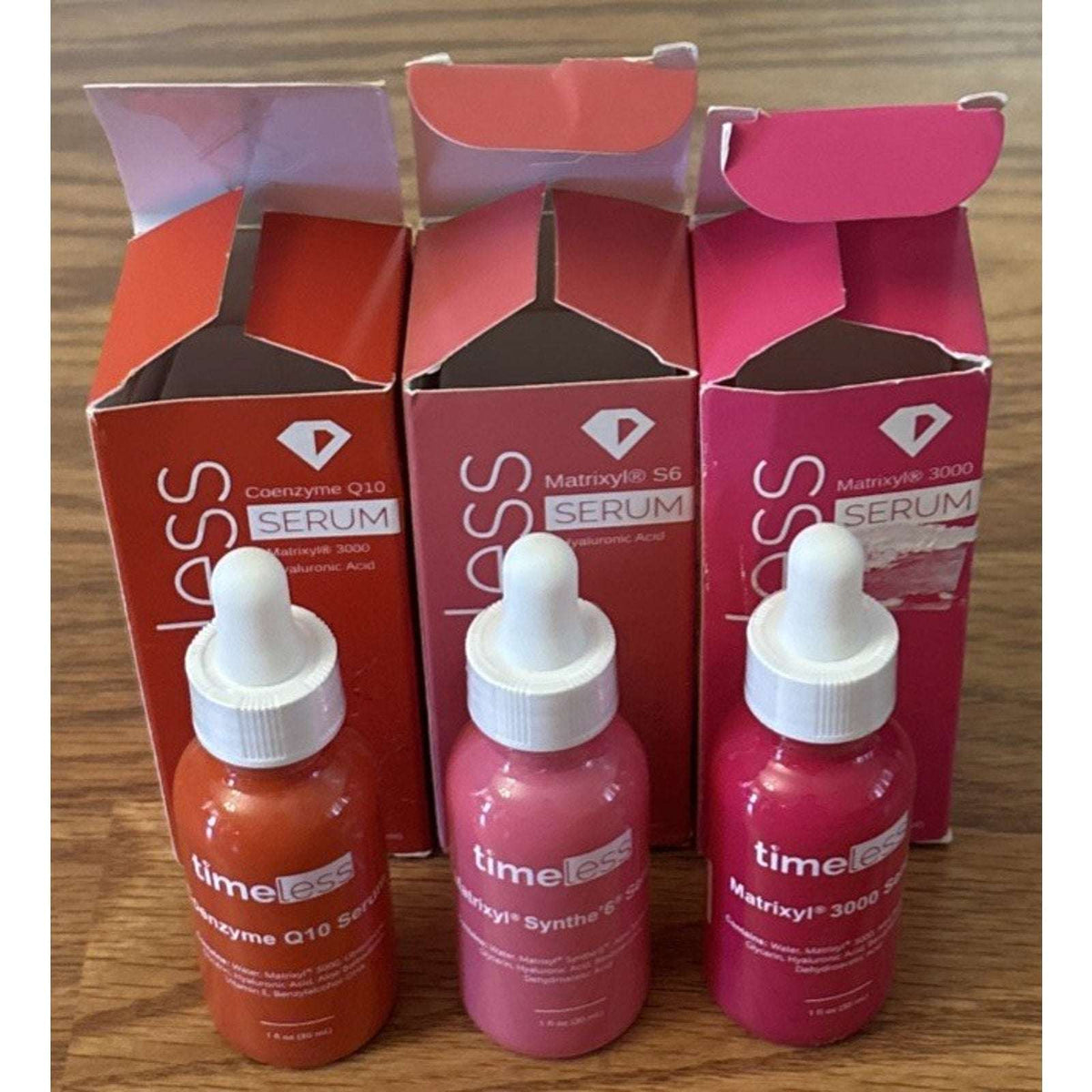 3PC Timeless, Matrixyl 3000 Serum, Matrixyl S6, Coenzyme Q10 + Hyaluronic Acid