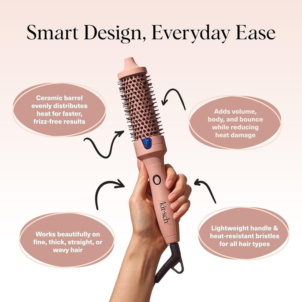 Kitsch Volumizing Thermal Round Brush 1.5" (38mm) Terracotta - Frizz Free Finish