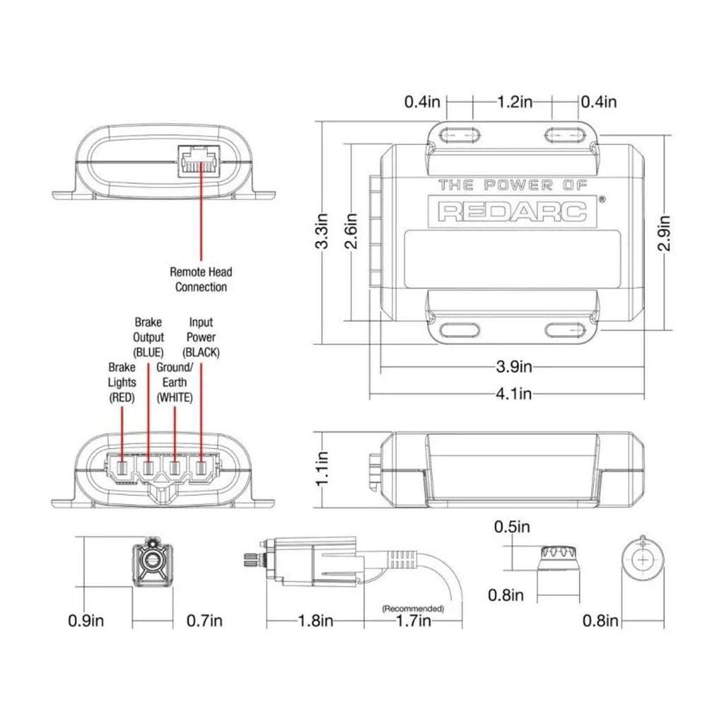 REDARC Tow-Pro Liberty Electric Trailer Brake Controller EBRH-ACCNA 1-2 Axle 12V