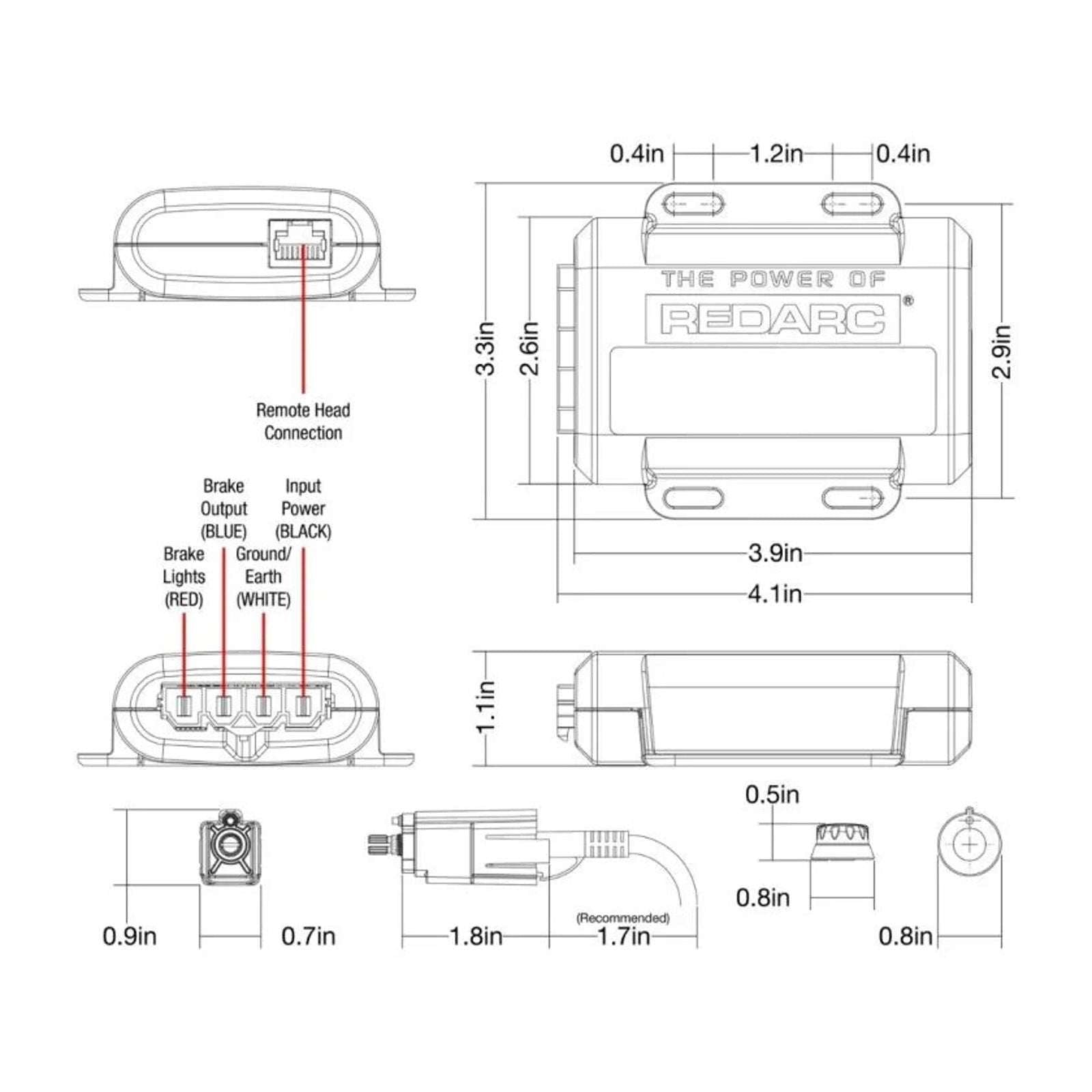 REDARC Tow-Pro Liberty Electric Trailer Brake Controller EBRH-ACCNA 1-2 Axle 12V