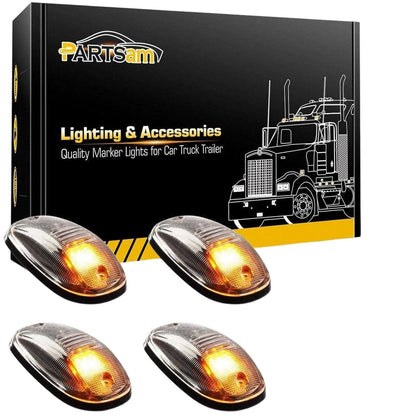 Partsam LED Cab Marker Roof Running 9LED Amber Top Lights Clear Lens Dodge Ram