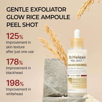 Dr.Melaxin Peel Shot Glow Exfoliating White Rice Ampoule +Niacinamide 2.7 fl.oz.