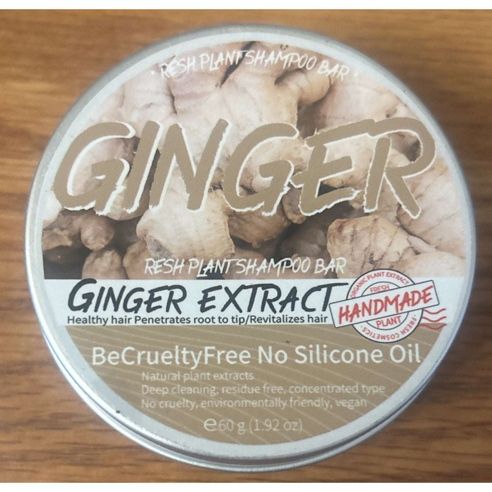 Ginger Shampoo Bar Hair Growth & Repair, Dandruff Care Organic Soap Bar 1.92oz