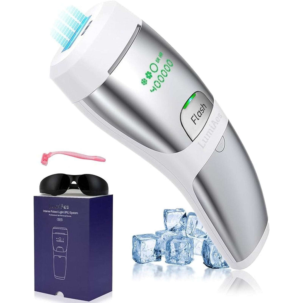 LumiAes IPL Laser Hair Removal Device, Ice-Cooling & Smart Skin Tone Recognition