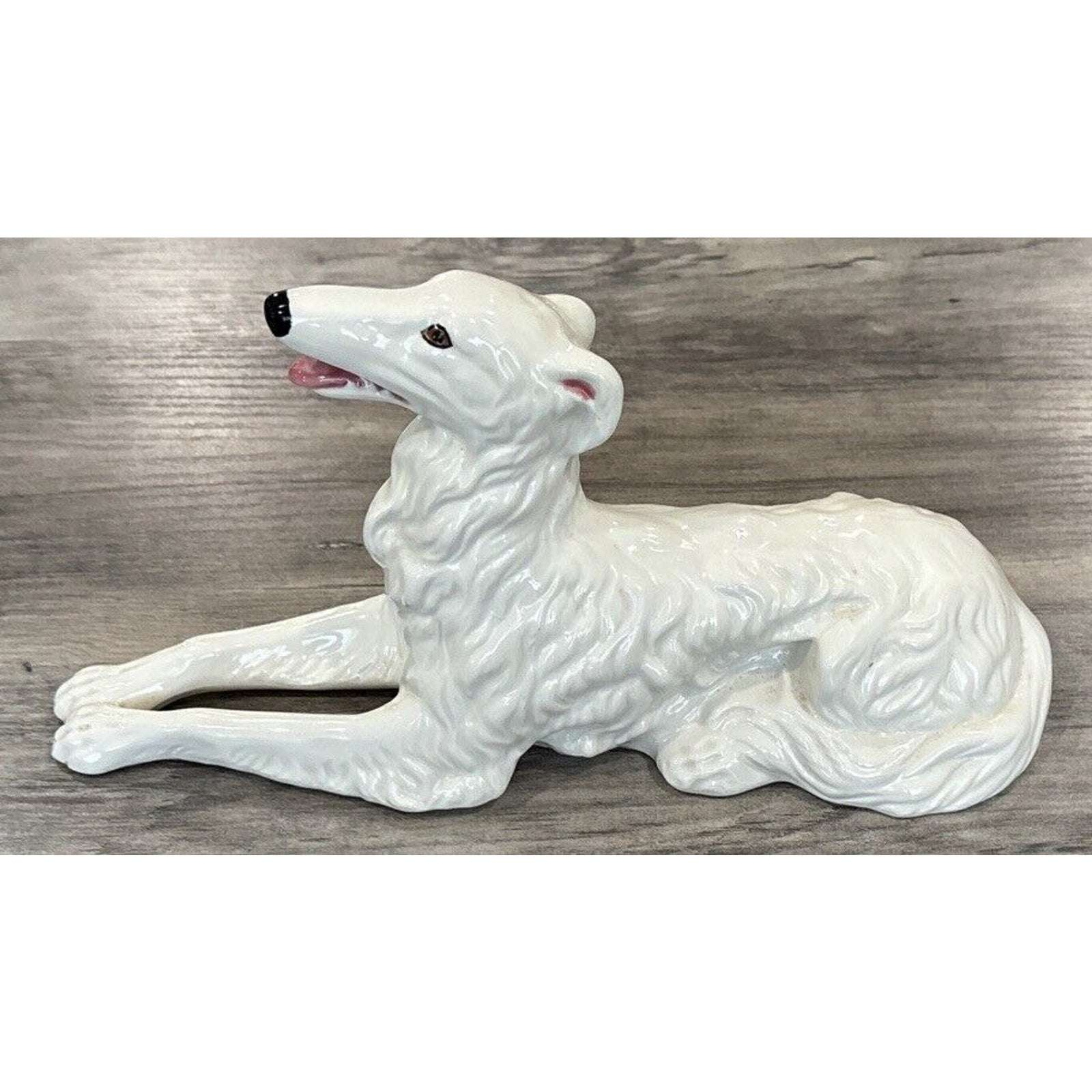 1960 Holland Mold Vintage Hand-Painted Ceramic Large Borzoi Russian Wolfhound