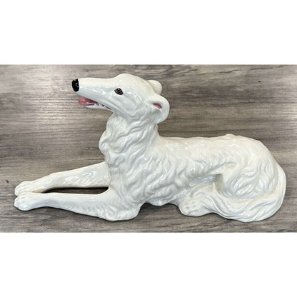 1960 Holland Mold Vintage Hand-Painted Ceramic Large Borzoi Russian Wolfhound
