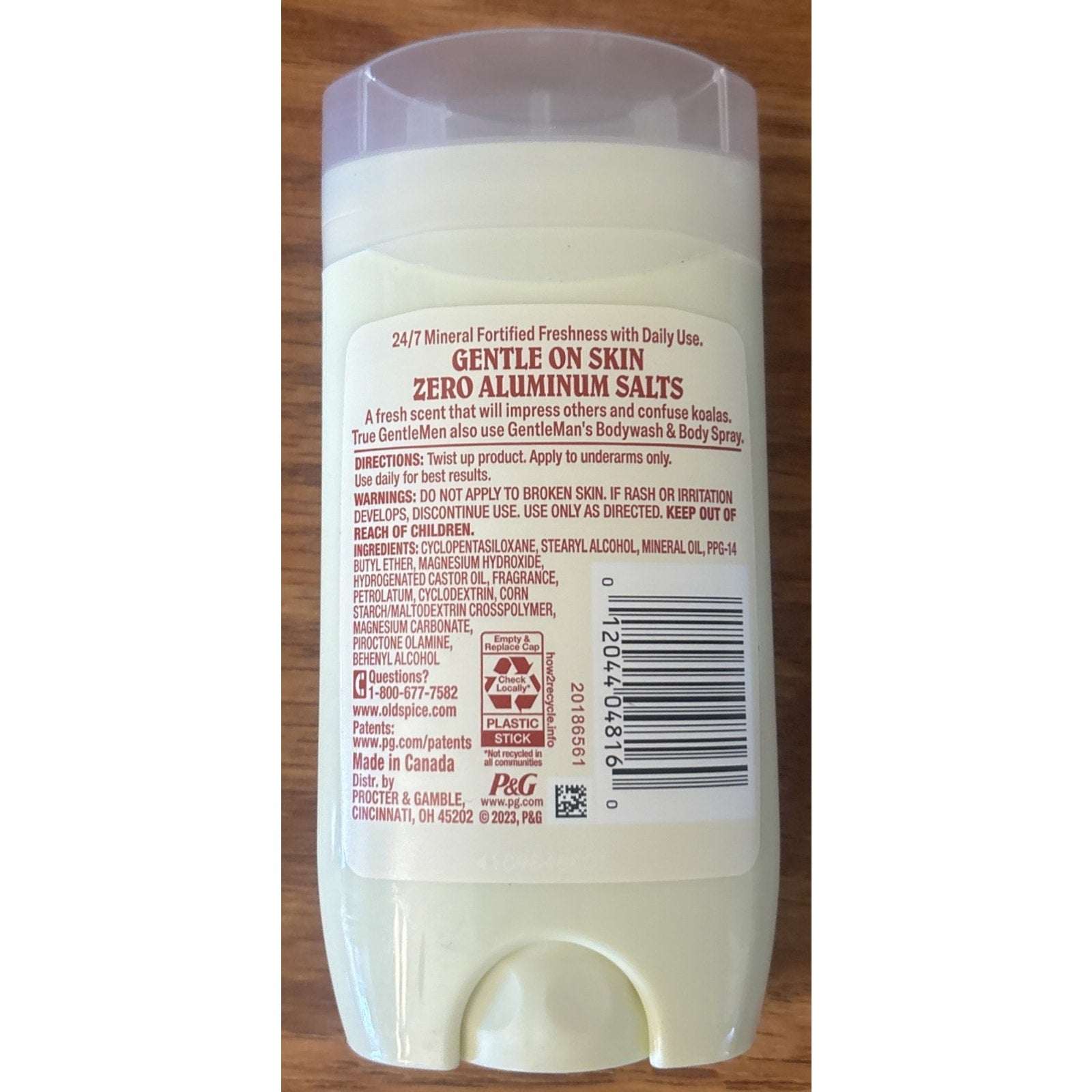 2-Pack OLD SPICE GentleMan's Deodorant Eucalyptus + Coconut Oil - Aluminum Free