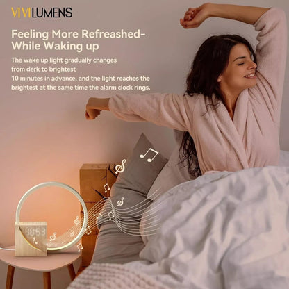 Vivilumens Sunrise Wake-Up Light Alarm White Noise Machine w USB Phone Charging