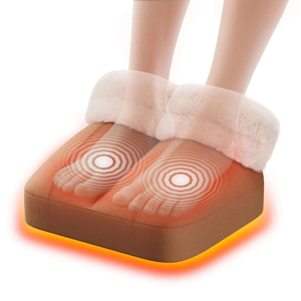 Mynt Foot Warmer with Vibration Massage, Plush Suede and Wool, Fast Heating