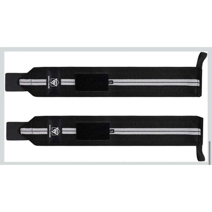 SWOLLHOUSE Knee Wraps + Wrist Wraps + Weight Lifting Straps Bundle (1 Pair Each)