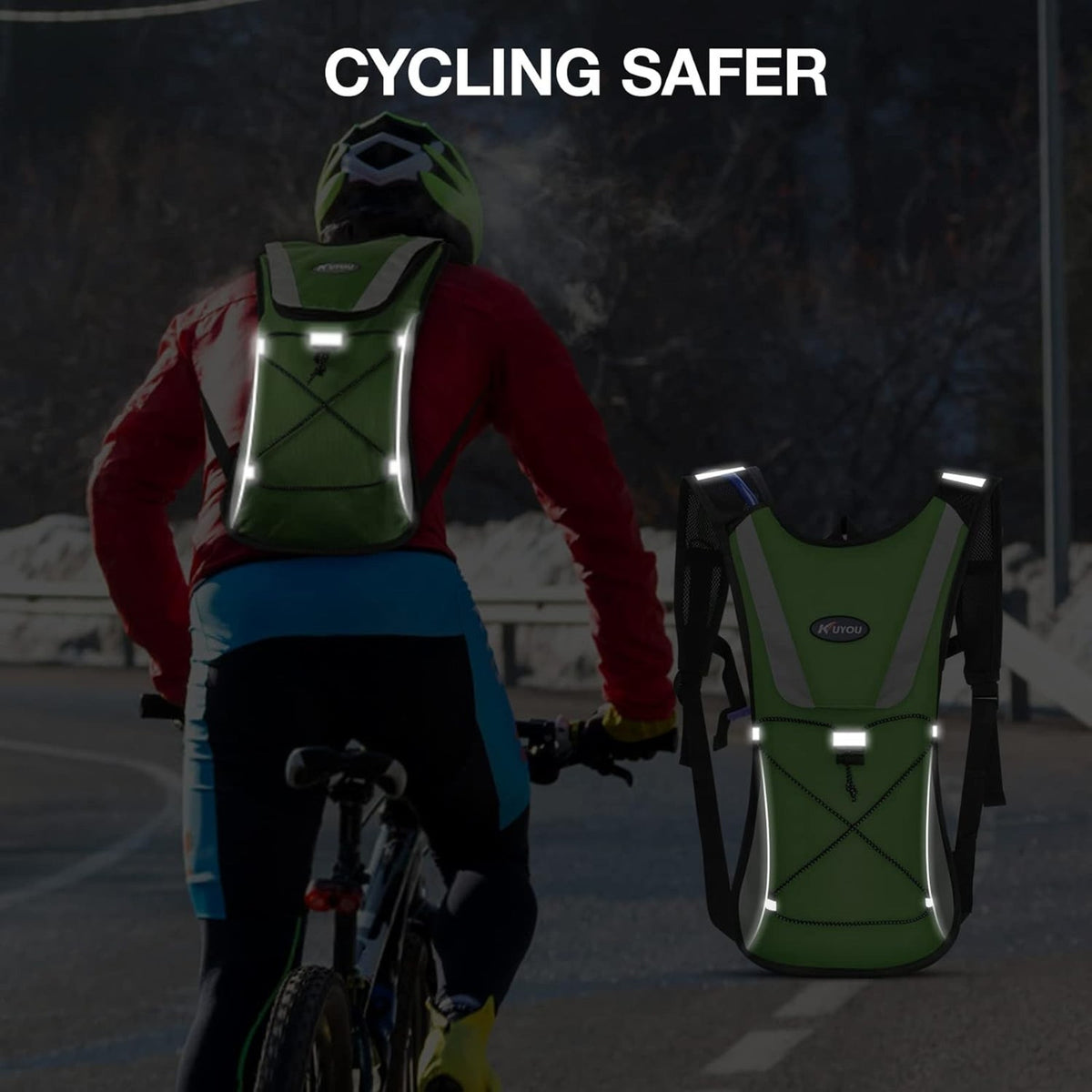 Insulated Hydration Backpack w/ 2L Bladder Lightweight Running Biking Festival
