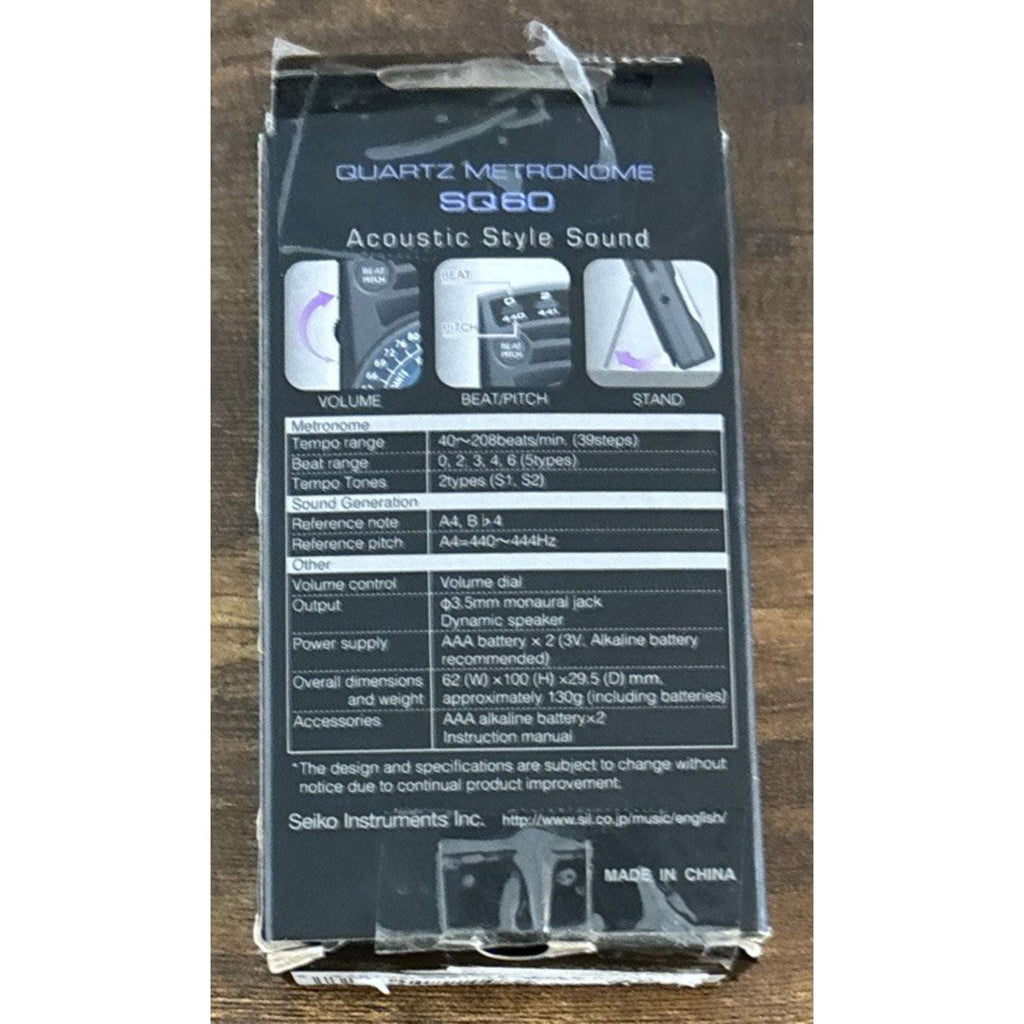 SEIKO ‎SQ60 Quartz Metronome Black Acoustic Sound Dial Type Audio Equipment