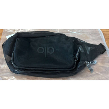 Alo Yoga Black Sheer Mesh Fanny Pack Belt Bag Crossbody