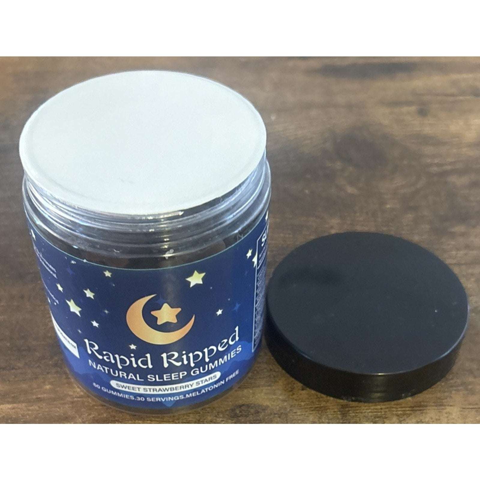 Rapid Ripped Natural Sleep Melatonin Free Gummy 60 Gummies Exp 4/27 Strawberry