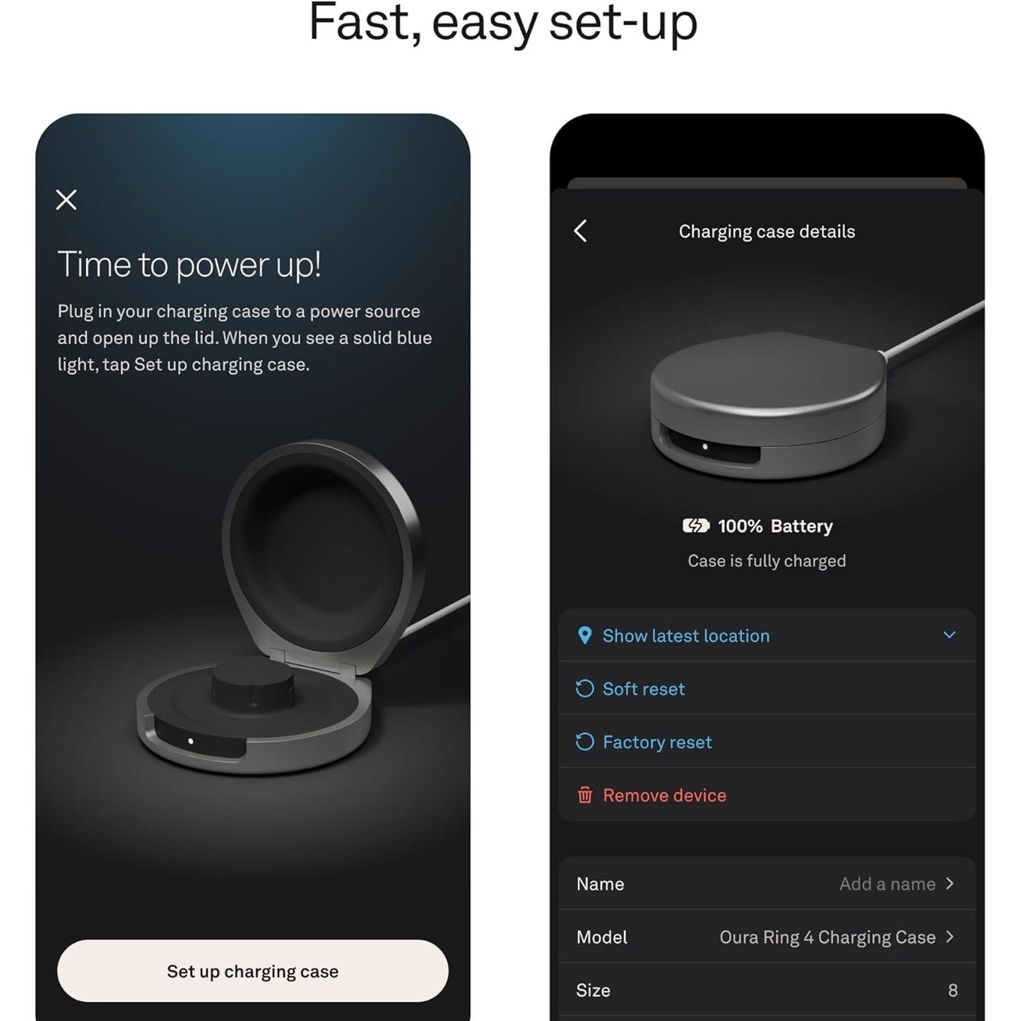 Oura Ring 4 Portable Charging Case Size 8 - NEW - 90 Min Full Charge
