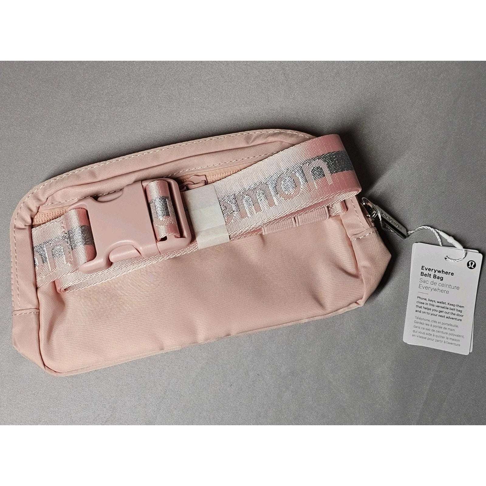 NWT Lululemon Everywhere Wordmark Crossbody Belt Bag Fanny Pack 1L Pink /Silver