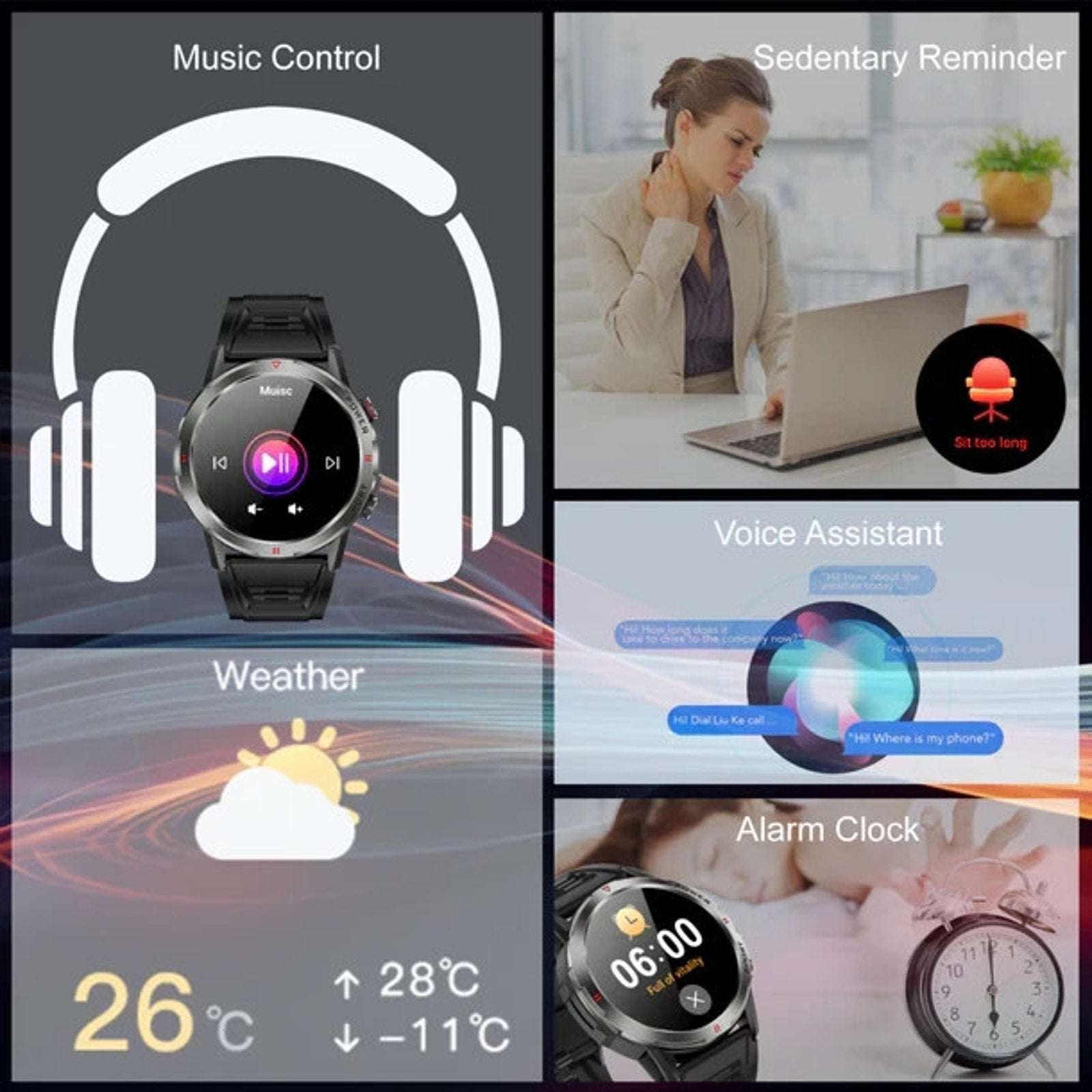 Weofly Explorer Navy 1.43" AMOLED Display Bluetooth Call Waterproof Sport Watch