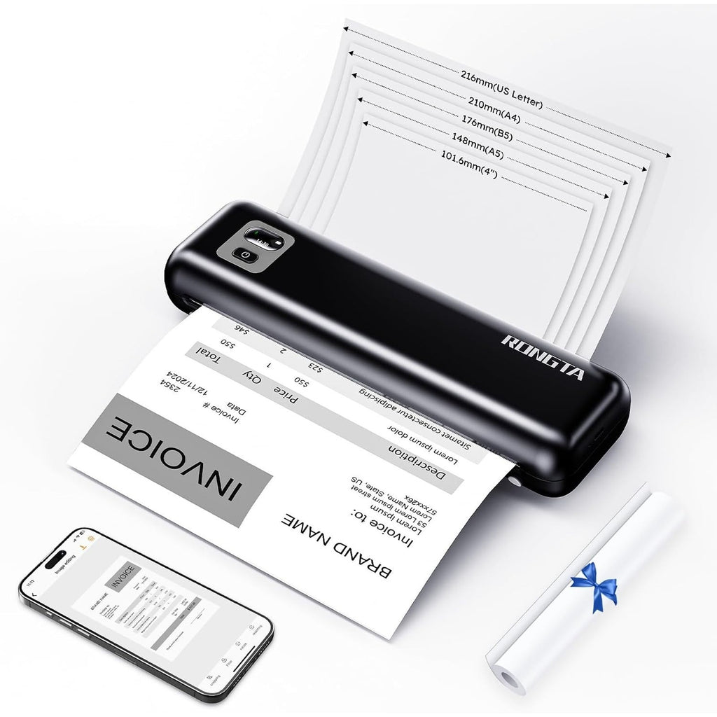 Rongta Portable Thermal Bluetooth Ink-less A4 Printer Business Travel Office NEW