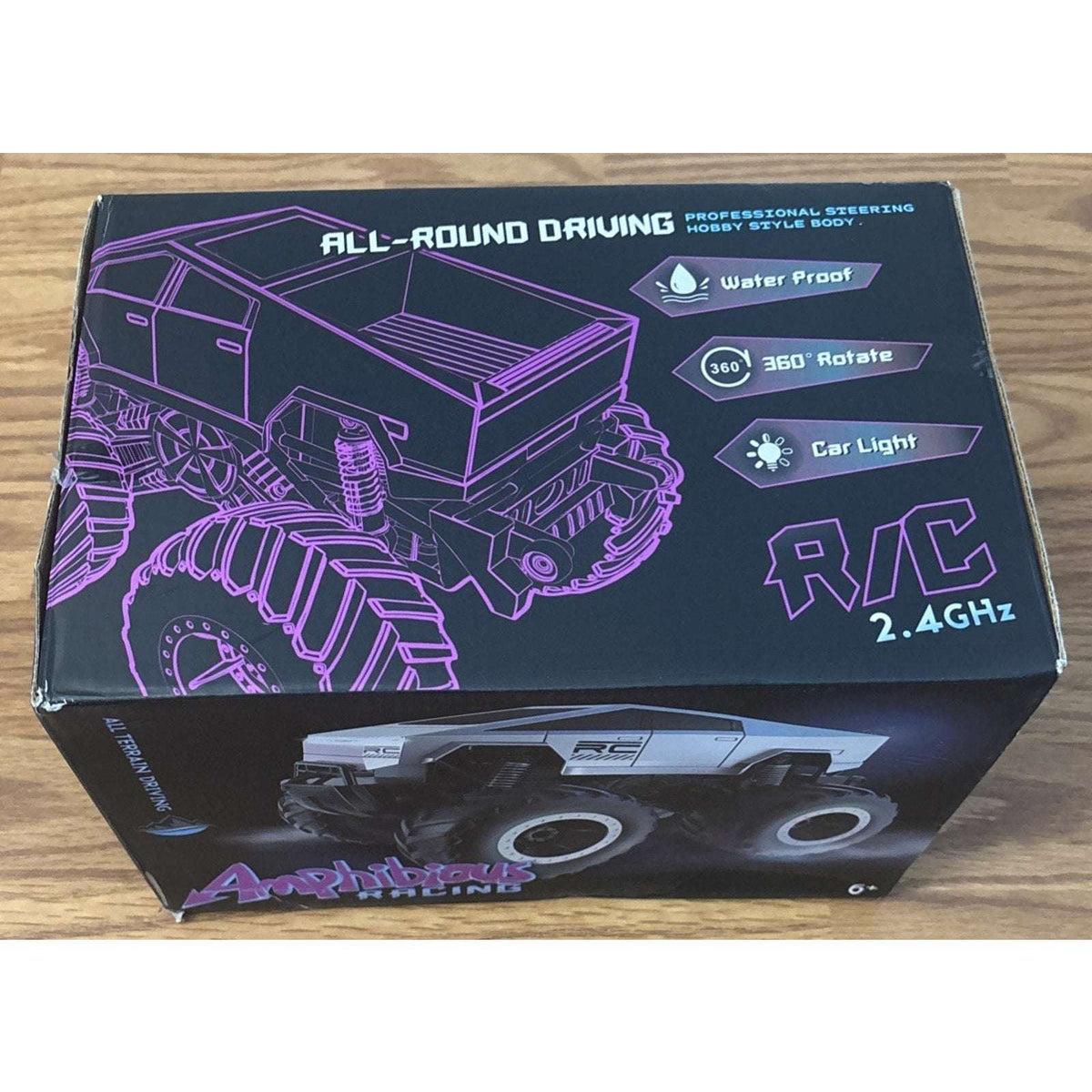 1:16 RC Amphibious Tesla 4WD All-Terrain Waterproof Monster Truck, 360° Rotation
