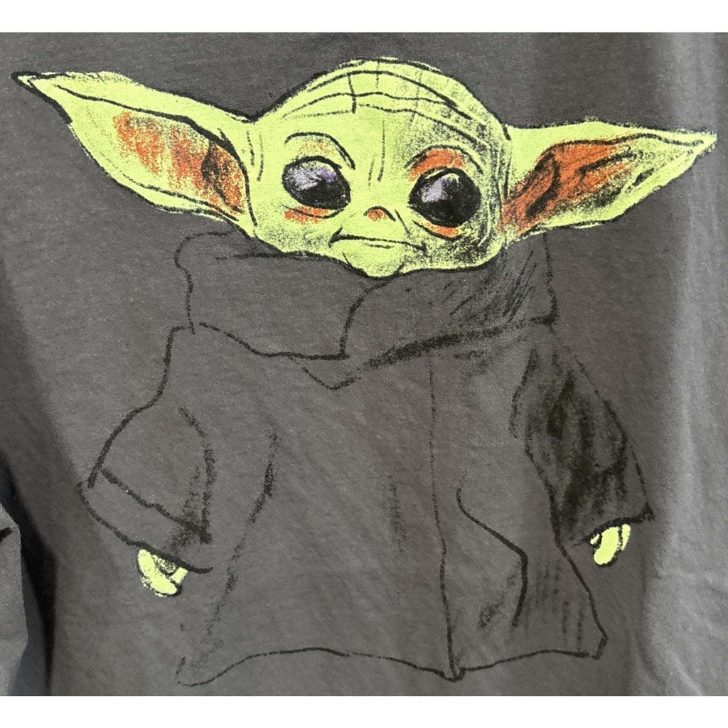 Star Wars The Mandalorian Baby Yoda Men's T-Shirt Mad Engine in Gray Size Large