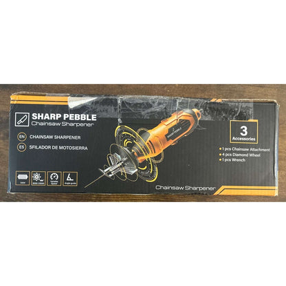 135W Sharp Pebble Electric Chainsaw Sharpener Kit 4PC Diamond Wheel Angle Guide